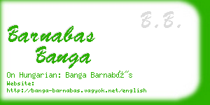 barnabas banga business card
